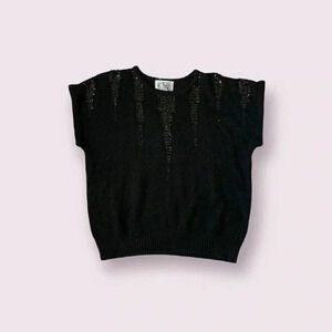 Black angora sweater top